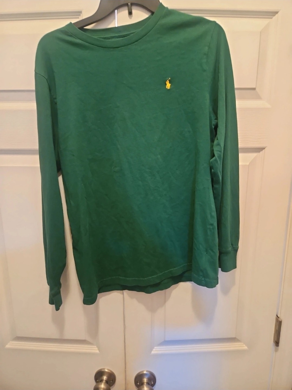 Polo by Ralph Lauren Kelly Green Long-Sleeve Crew Tee with Yellow Pony